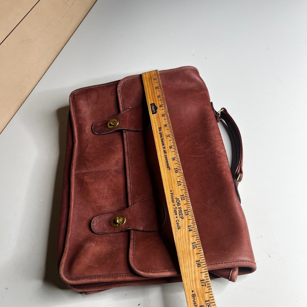 Vintage Coach Mahogany Leather Briefcase 034-1040 Made in USA Turnlock Bag - Picture 7 of 10